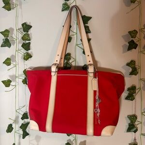 Coach Hampton Legacy Red Tote Bag